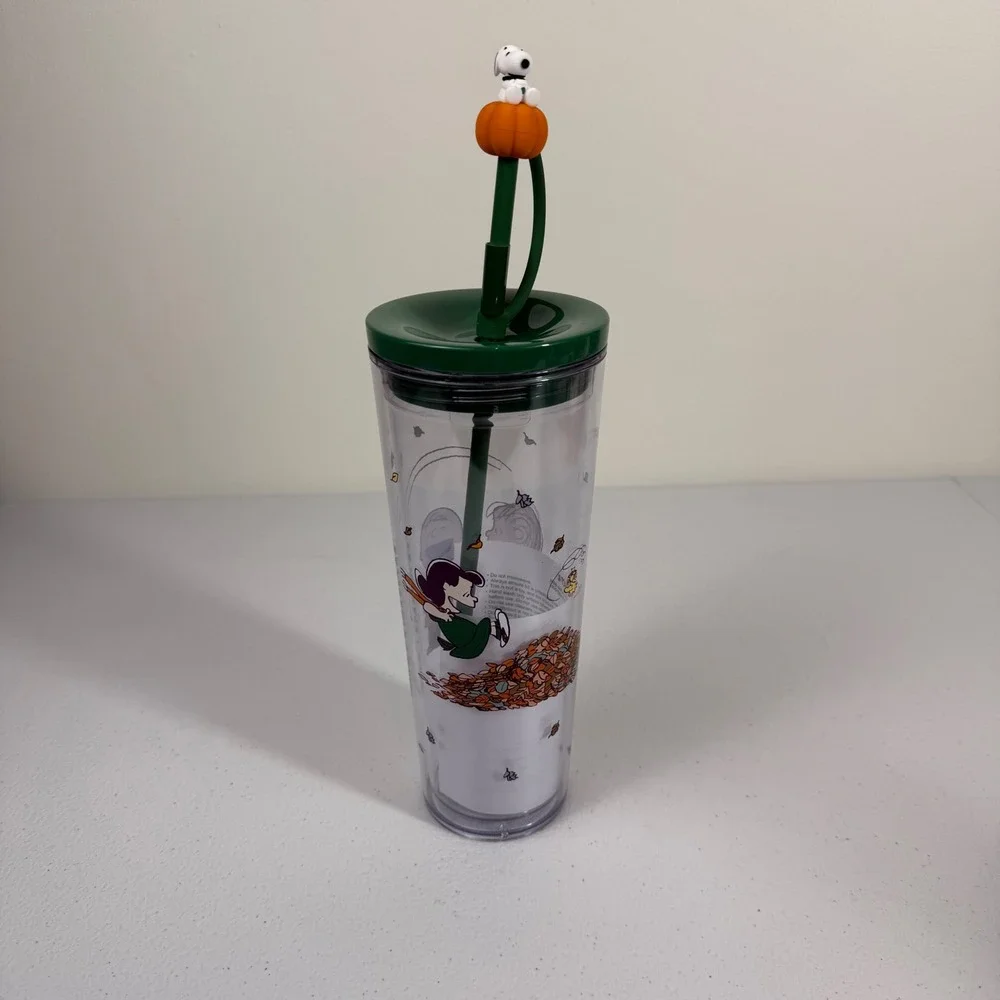Starbucks x Peanuts Snoopy Pumpkin Cold Cup Tumbler Fall Charlie Brown 24oz NEW